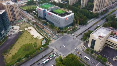 杭州上城区阿里体育中心航拍
